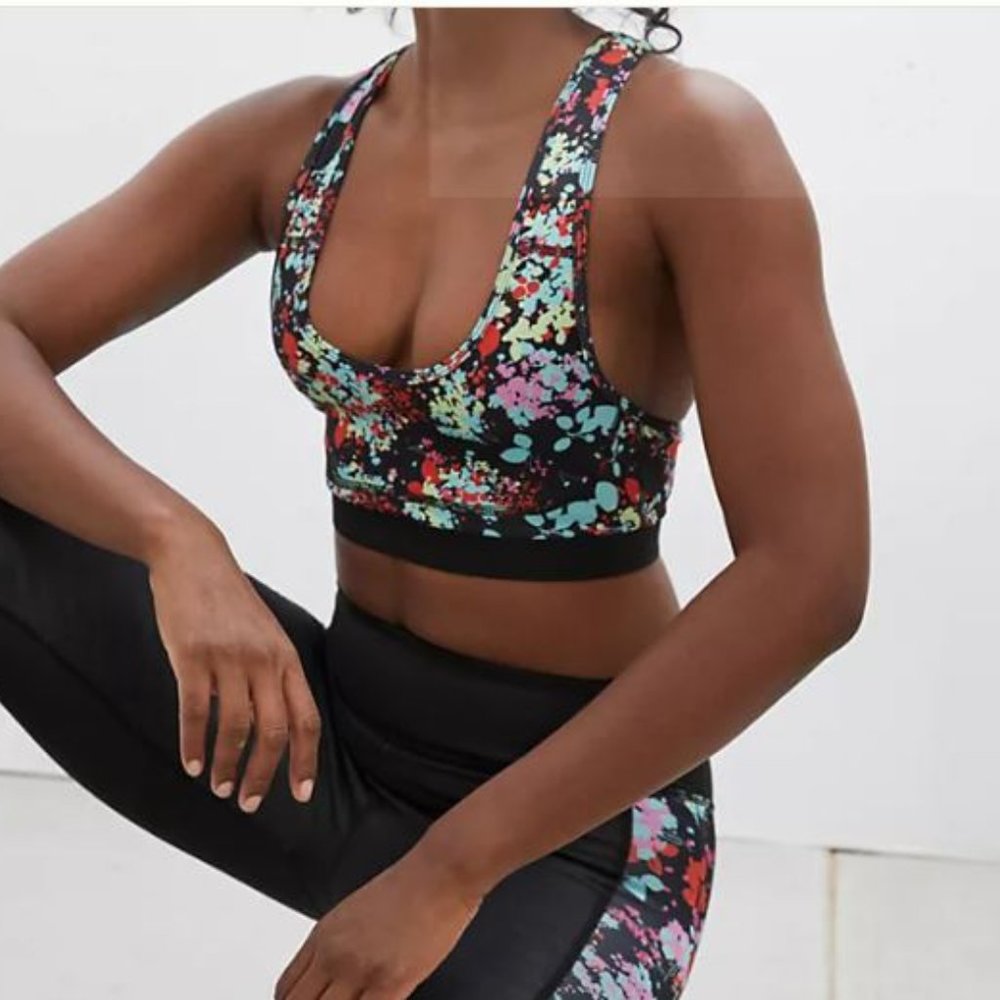 Daily Practice Anthropologie Sofia Floral Print Sports Bra NWT